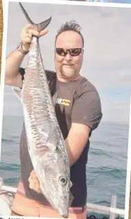  ?? ?? Paul Wilshire braved the swell offshore early in the week and came up trumps with a nice Spanish off Palm Beach.