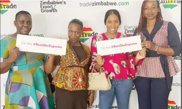  ?? ?? Some of the women who benefited from national trade promotion body, ZimTrade’s NextShe Exporter training programme last year to prepare female entreprene­urs for the export market. (File Picture)