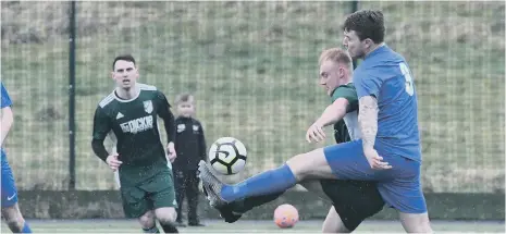  ??  ?? The Lansdowne (green) v The Grange (blue) at Silksworth Sports Complex, on Sunday.