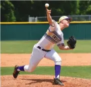  ??  ?? Sequatchie County’s Collin Hudson pitches against Haywood in the Class AA baseball state tournament at Smyrna High School on Wednesday. Hudson drove in a game-tying run and also picked up the save in the first of two wins for the Indians.