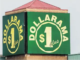  ?? PETER J. THOMPSON/FILES ?? Montreal-based Dollarama’s shares plunged as much as 20 per cent lower after it cut its same-store sales forecast. It said its numbers were hit by a drawn-out winter that kept shoppers away.