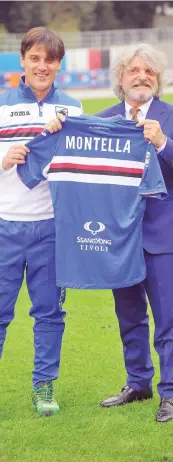  ?? ANSA ?? Vincenzo Montella con il presidente Massimo Ferrero