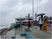  ?? — PTI ?? A view of the deserted Gopalpur beach in Ganjam, Odisha, on Wednesday.