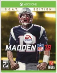  ?? JAMIE O’CONNELL — EA SPORTS VIA THE ASSOCIATED PRESS ?? New England Patriots quarterbac­k Tom Brady on the cover of the Madden 18 video game. Gisele Bundchen, wife of the five-time Super Bowl champion, said he suffered a concussion last season.