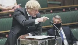  ??  ?? 0 Boris Johnson gestures during a heated PMQS on Wednesday