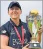  ?? GETTY IMAGES ?? England captain Heather Knight with the Women's World Cup trophy.