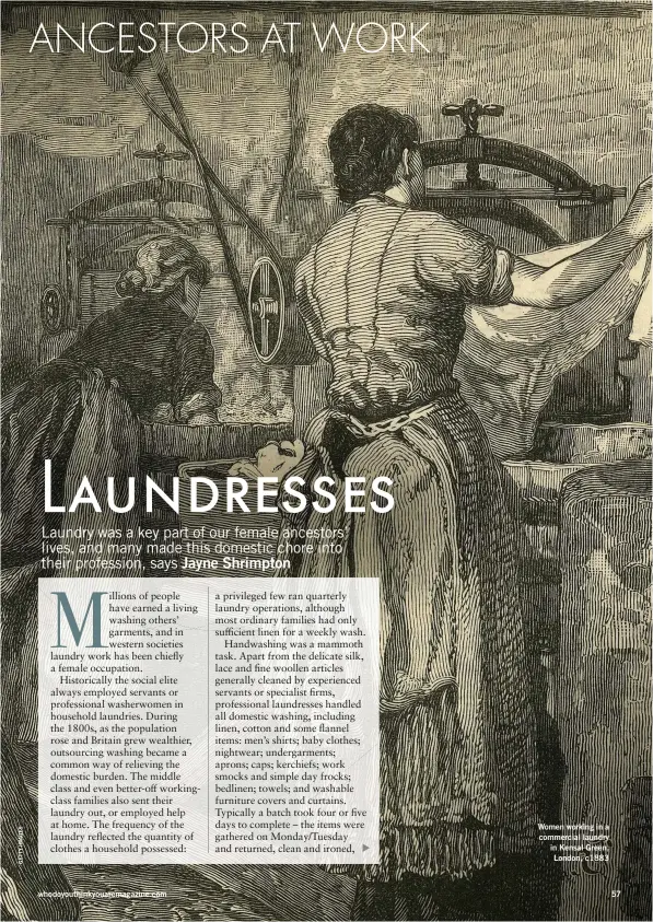  ??  ?? whodoyouth­inkyouarem­agazine.com Women working in a commercial laundry in Kensal Green, London, c1883