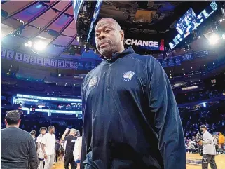  ?? JOHN MINCHILLO/ASSOCIATED PRESS ?? Patrick Ewing walks off the court on Wednesday following his last game as coach of his alma mater Georgetown Hoyas. His team finished 7-25 this season.