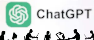  ?? (Dado Ruvic/Reuters) ?? THE CHATGPT logo with shadow figures.