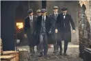  ?? Photograph: Robert Viglasky/Caryn Mandabach/BBC ?? Murphy as Tommy Shelby with his gang in Peaky Blinders series four.