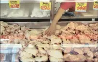  ??  ?? Chicken meat for sale in a butchery after the Chilean government suspended all meat and poultry imports from Brazil, in Santiago, Chile, on Wednesday. The question now is: Who can replace Brazil as a source of supplies?