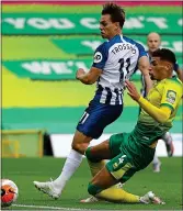  ??  ?? FINISHER: Brighton’s Trossard strikes the winner