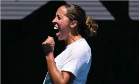  ?? Photograph: Dave Hunt/AAP ?? Madison Keys celebrates match point during her fourth-round match against Paula Badosa.