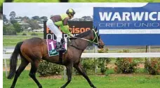  ??  ?? Belflyer and jockey Ben Looker returning to the winner’s stall after their Warwick Cup victory. PHOTO: GLEN MCCULLOUGH