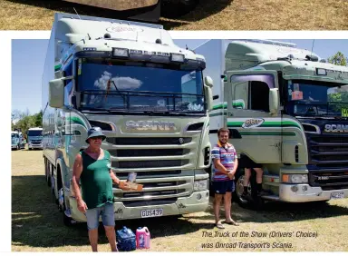  ??  ?? The Truck of the Show (Drivers’ Choice) was Onroad Transport’s Scania.