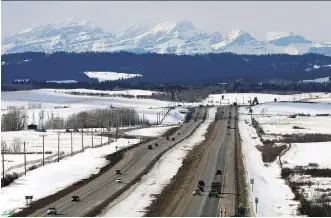  ?? DARREN MAKOWICHUK ?? The snowpack levels in the Rocky Mountains are higher than normal, but environmen­tal experts don’t anticipate any flooding in the near future, due to low temperatur­es in the forecast.