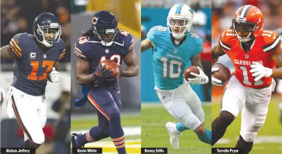  ??  ?? Alshon Jeffery Kevin White Kenny Stills Terrelle Pryor