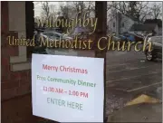  ?? RENEE BORCAS — THE NEWS-HERALD ?? All were welcome to attend Willoughby United Methodist Church’s free Christmas Day meal.