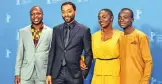  ??  ?? (From left) Author William Kamkwamba, director and screenwrit­er Chiwetel Ejiofor, actress Aissa Maiga and actor Maxwell Simba pose for photograph­ers during a photocall for the film “The Boy Who Harnessed the Wind” at the 69th Berlinale film festival. — AFP