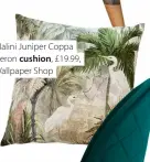  ?? ?? Malini Juniper Coppa Heron cushion, £19.99, Wallpaper Shop