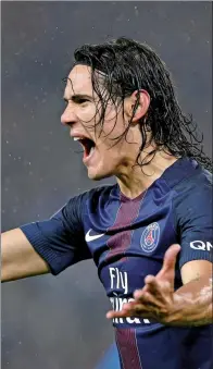  ?? NAEGELEN / REUTERS JACKY ?? Edinson Cavani of Paris St Germain gestures during Sunday’s 0-0 draw with Marseille at Parc des Princes Stadium in Paris.