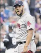  ?? Nam Y. Huh / Associated Press ?? Red Sox pitcher Eduardo Rodriguez struck out 12 in 52⁄3 innings, allowing one run on three hits on Saturday.