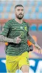  ?? Picture: LARS VELDWIJK ?? TIME OUT: Striker Lars Veldwijk‚ who was part of SA’s squad at the Africa Cup of Nations finals in Egypt last year