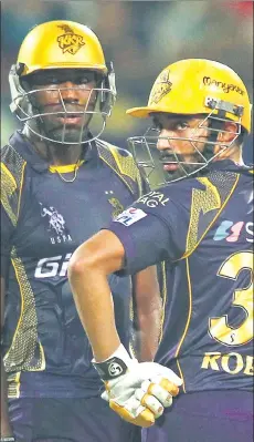  ?? BCCI ?? ▪ Robin Uthappa (right) and Andre Russell will be KKR’s goto men in this edition of IPL.