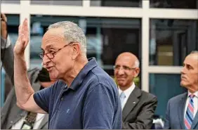  ?? Will Waldron / Times Union ?? U.S. Senate Majority Leader Charles Schumer wants details regarding Danone’s recent decision to terminate organic dairy farm contracts.