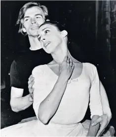  ??  ?? Annette Page, with Rudolf Nureyev, following her replacemen­t of Margot Fonteyn in The Sleeping Beauty in 1964