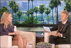  ??  ?? Interview: Saoirse talks to host Ellen DeGeneres on her US show