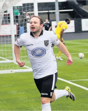  ?? PETER HARMAN ?? Kyle Copp scored the equaliser for Merthyr against Redditch United