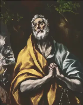  ??  ?? 5. The Repentant Saint Peter, 1600/05 or later, El Greco (1541–1614), oil on canvas, 93.7 × 75.2cm. Phillips Collection, Washington, D.C.