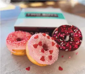  ?? COURTESY OF TWO BOYS DONUTS ?? Two Boys Donuts will be making special Valentine’s Day-themed doughnuts this year.