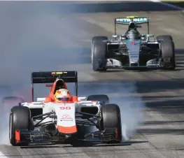  ?? LAPRESSE ?? Merhi e Rosberg a Monza: finora Manor e Mercedes si sono incontrate solo nei doppiaggi
