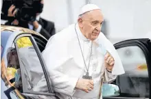  ?? REUTERS FILE ?? Pope Francis arrives to lead Holy Rosary prayer in Vatican gardens to end the month of May, at the Vatican last Monday.