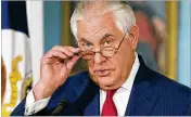  ?? CLIFF OWEN / ASSOCIATED PRESS ?? Secretary of State Rex Tillerson reportedly called President Donald Trump a “moron” and disparaged his grasp of foreign policy.