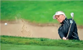  ??  ?? Brooke Henderson of Canada hits a bunker shot to the fifth green during the second round of the KPMG Women's PGA Championsh­ip at the Sahalee Country Club on June 10, 2016 in Sammamish, Washington. -AFP