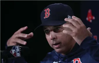  ?? NAncy lAnE / HErAld stAff filE ?? MOVING ON: Alex Cora’s Red Sox are set to face the Astros in the ALCS. Houston infamously let Cora and Carlos Beltran shoulder the blame for a sign-stealing scandal.