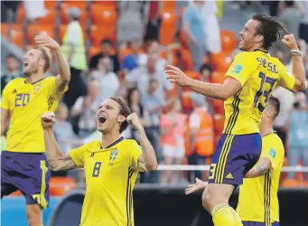 ?? Reuters ?? Sweden were profligate in the first half, but eventually got to celebrate a 3-0 victory