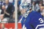  ?? STEVE RUSSELL TORONTO STAR ?? Goaltender Frederik Andersen says the Leafs are still adjusting to the way head coach Sheldon Keefe wants them to play.