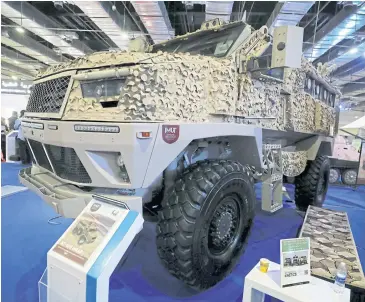  ?? REUTERS ?? A military vehicle is displayed at the Egyptian stand.