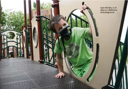  ?? KIM HAIRSTON TNS ?? Quin McHale, 4, of plays in a Baltimore area playground.