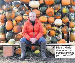  ??  ?? Edward Kinder, director of the Pumpkin Picking patch in Cardiff