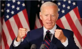  ?? Photograph: Mary Schwalm/Reuters ?? Joe Biden speaks in New Hampshire.