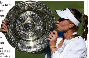  ?? GETTY IMAGES ?? Sealed with a dish: Rybakina enjoys her win
