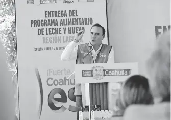  ?? ROBERTO RODRÍGUEZ ?? Manolo Jiménez Salinas, secretario de Desarrollo Social en Coahuila