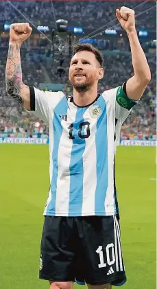  ?? Foto: ČTK ?? Konečně! Po hodině hry protrhl Lionel Messi čekání na gól, přesnou trefou nasměroval Argentinu k důležitému vítězství 2:0 nad Mexikem.