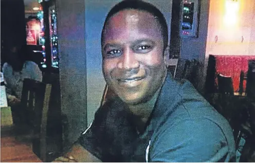  ??  ?? Sheku Bayoh, a 31-year-old gas engineer, was restrained around 7.30am on May 3 2015 and died just after 9am.