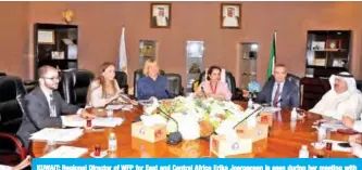  ?? — KUNA photos ?? KUWAIT: Regional Director of WFP for East and Central Africa Erika Joergensen is seen during her meeting with Kuwait Red Crescent Society.